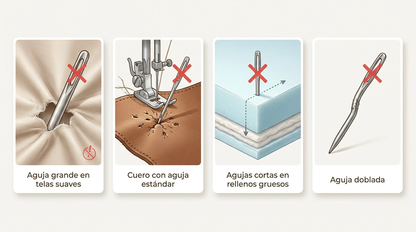 Errores comunes al elegir agujas de tapicería