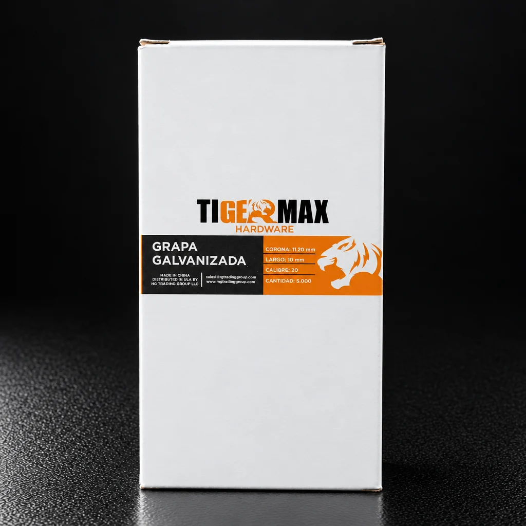 Caja de 5.000 grapas Tiger Max de 11.20 mm de corona y 10 mm de largo