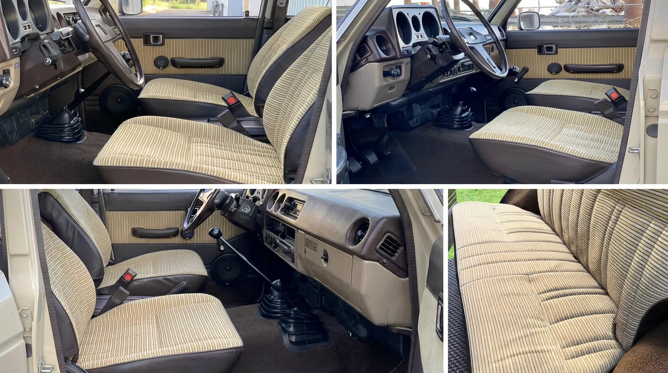 Tela marrón Land Cruiser FJ60 y FJ62 el detalle original que transforma por completo el interior de tu Toyota